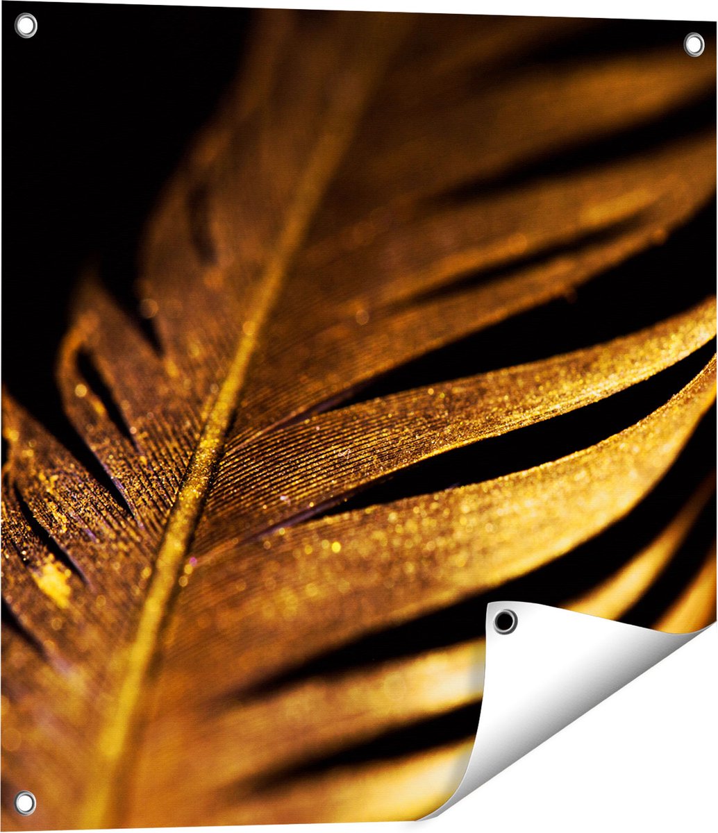 Gards Tuinposter Gouden Veer - 60x60 cm - Tuindoek - Tuindecoratie - Wanddecoratie buiten - Tuinschilderij Multikleur