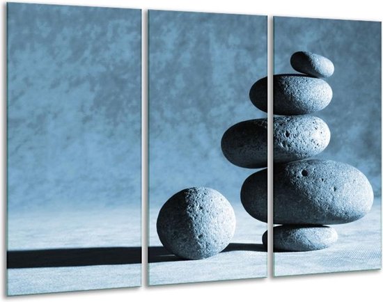 Glasschilderij Steden - Blauw - 120x80cm 3Luik - Foto Op Glas - Geen Acrylglas Schilderij - GroepArt 6000+ Glas Art Collectie - Maatwerk Mogelijk