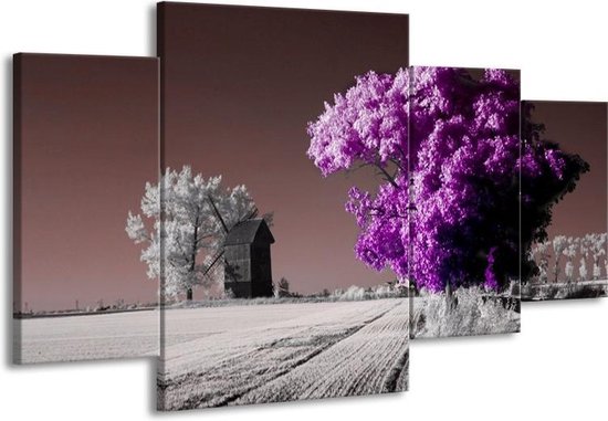 Peinture sur toile Nature | Violet, blanc, gris | 160x90cm 4 Liège