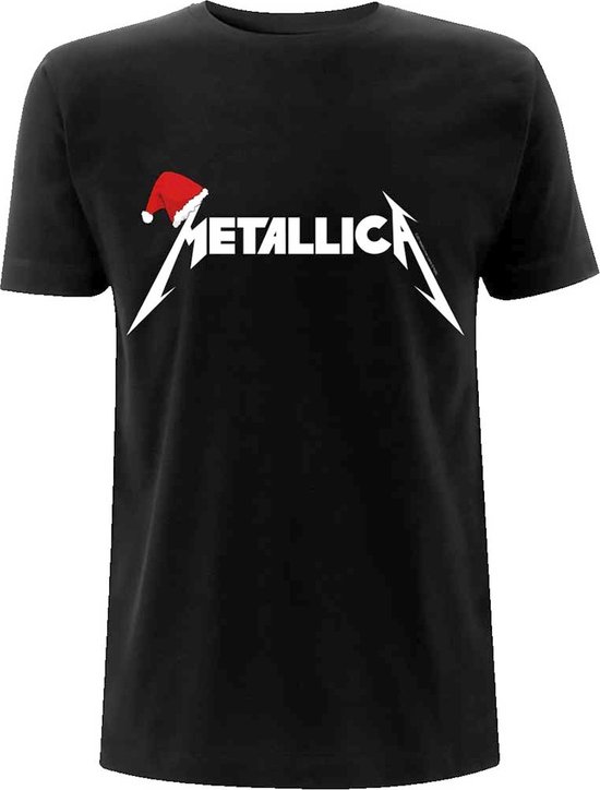 Metallica - Santa Hat Logo Heren T-shirt - S - Zwart