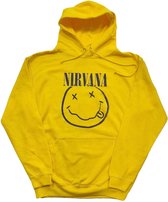Nirvana - Inverse Happy Face Hoodie/trui - L - Geel