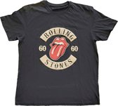 The Rolling Stones - Sixty Biker Tongue Heren Tshirt - S - Zwart