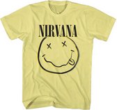 Nirvana - Inverse Happy Face Heren T-shirt - XL - Geel