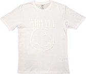 Nirvana - White Happy Face Heren T-shirt - L - Wit