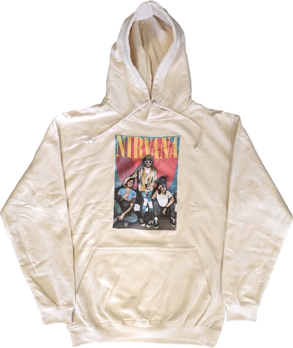 Nirvana - Trapper Hat Mono Logo Hoodie/trui - L - Beige