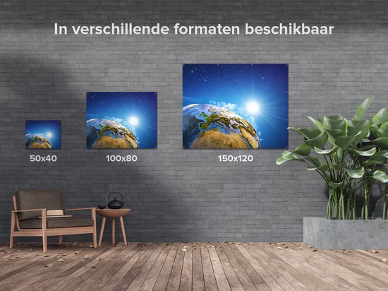 Gards Affiche de jardin Terre vue de l'Espace sur Europe - 50x40 cm - Toile jardin - Décoration de jardin - Décoration murale extérieur - Tableau jardin