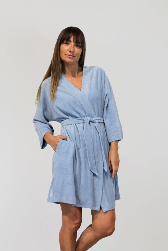 lordsxlilies Robe de chambre pour femme bleu gris - taille XL