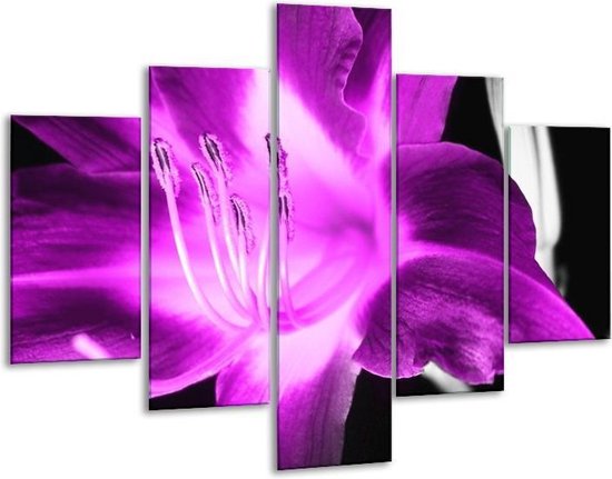 Peinture sur verre d'orchidée | Violet, gris, noir | 100x70cm 5Liège | Tirage photo sur verre |  F003585