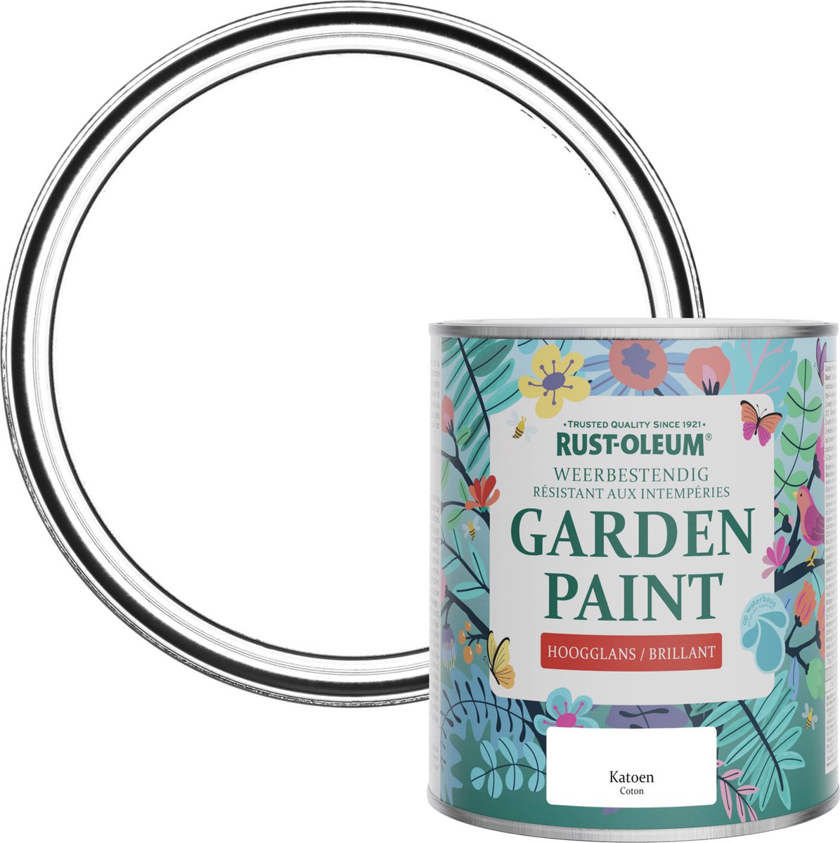 Rust-Oleum Wit Tuinverf Hoogglans - Katoen 750ml