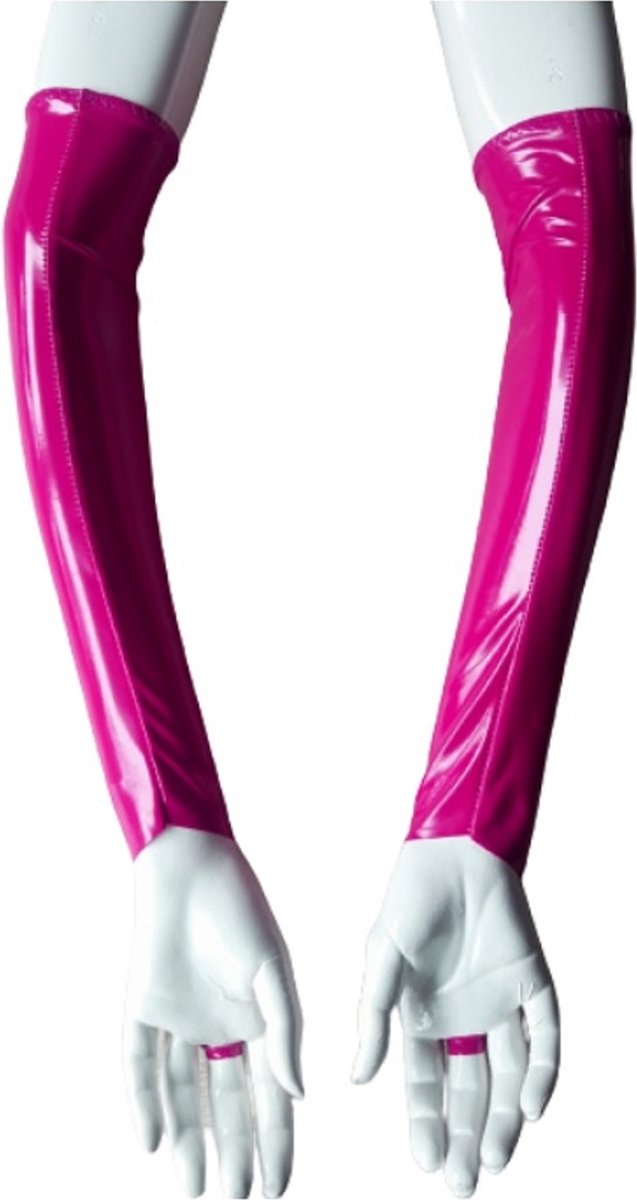 roze latex handschoenen