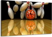 Peinture sur toile Bowling | Blanc, rouge, jaune | 140x90cm 1 Liège