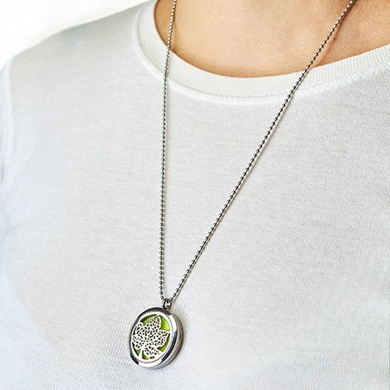 RIXERKOC Aromatherapie Diffuser etherische olie armband halsketting set, verstelbaar Diffuser medaillon hanger set van 10 navulkussentjes voor vrouwen meisjes, Roestvrij staal