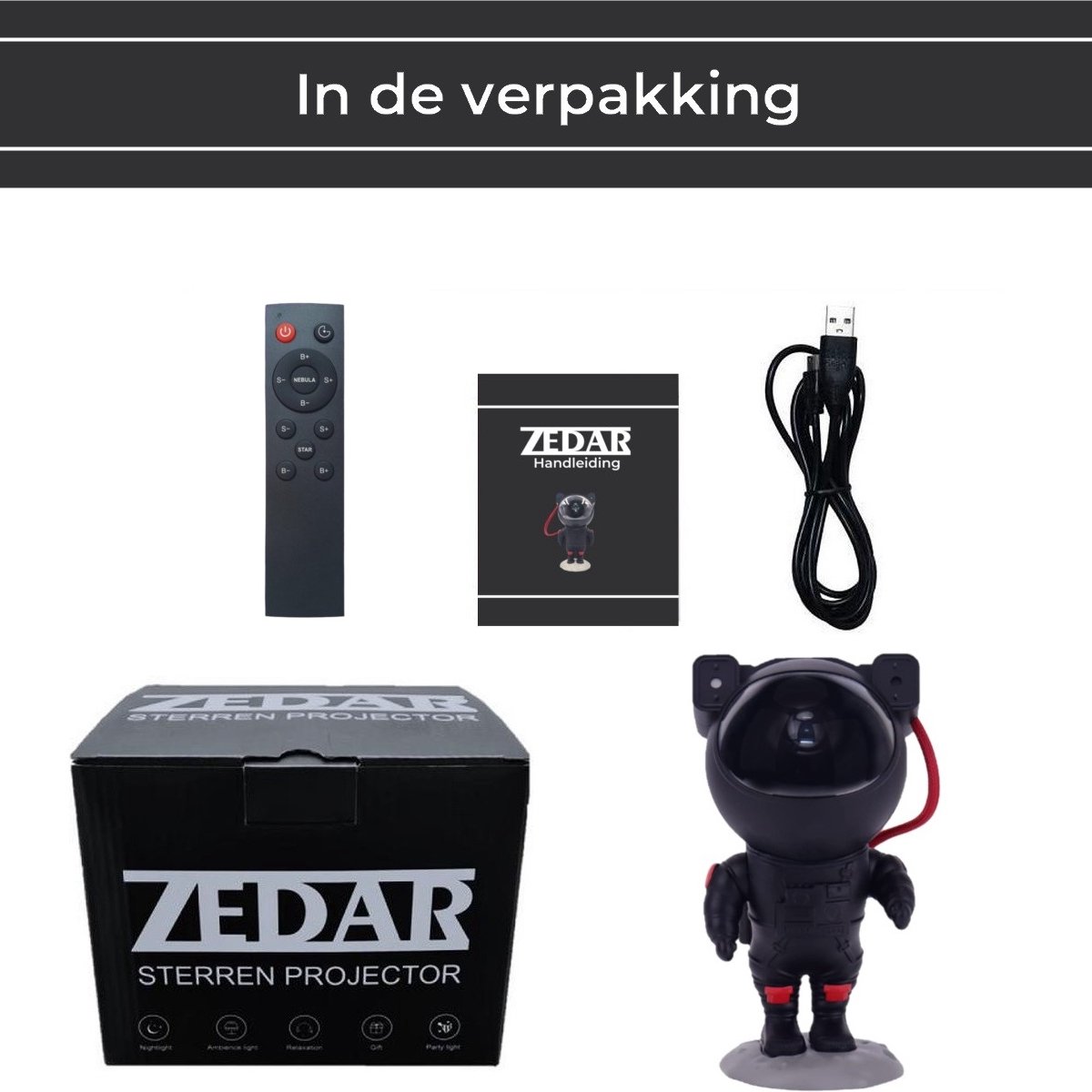 Astronaut Sterren projector - Galaxy projector - Sterrenhemel van Zedar – foto 8