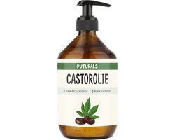 Puturals Castor Olie 100% Biologisch - 500ml - Koudgeperst en Puur - Ricinusolie voor Haar, Huid, Wimpers en Wenkbrauwen - COSMOS Gecertificeerd