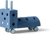 Modu Activity toy Tiny Ride - Loopwagen baby - Looptrainer - Loopstoeltje - zachte blokken - Deep Blue / Sky Blue