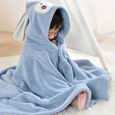 Baby Badhanddoek met hoodie – Konijn - Blauw – 65 x 135 cm