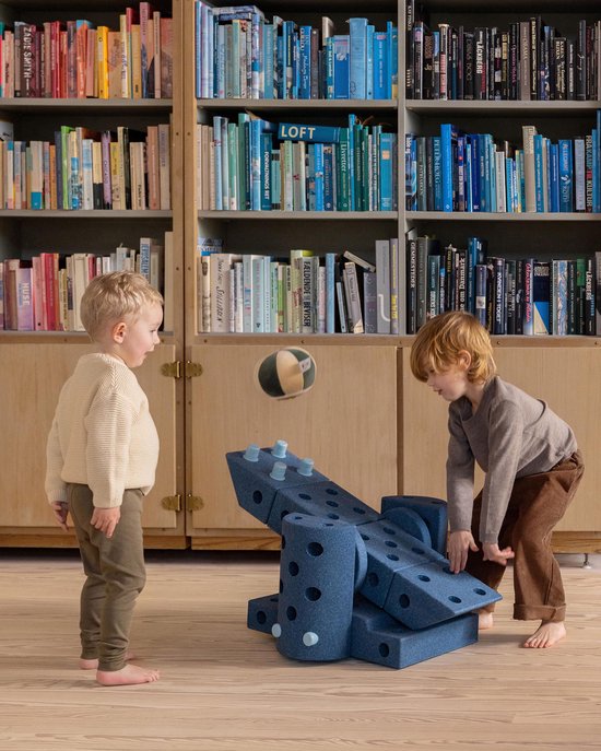 Modu Dreamer Kit - Zachte blokken- 33 onderdelen - Open Ended speelgoed- Speelgoed 1 -2-3 jaar - Deep Blue / Sky Blue van Modu — afbeelding 5