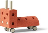 Modu Activity toy Tiny Ride - Loopwagen baby - Looptrainer - Loopauto - zachte blokken - Burnt Orange / Dusty Green