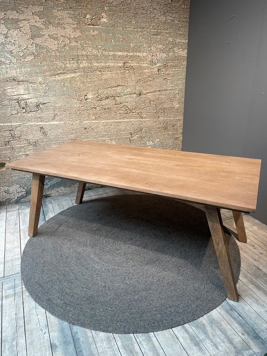 Eettafel Bibi rechthoekig mangohout 160 cm - lichtbruin