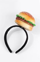 KIMU Haarband Hamburger - Diadeem Burger Broodje Cheeseburger - Schuim Squishy Mac MacDonalds Festival