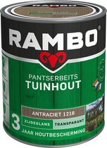 Rambo Pantserbeits Tuinhout Zijdeglans Transparant - Gelijkmatig Vloeiend - Antraciet - 0.75L