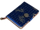 Cahier Brocart Chinois Yun - Journal - Journal - Dragon bleu - Hardcover avec fermeture magnétique - 22 x 15 cm - Couleur bleu.