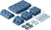Modu Explorer Kit - Soft Blocks - 19 Pièces - speelgoed Ouverts - Jouets 1 -2-3 Ans - Blue Profond / Blue