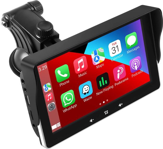 Système de navigation Somstyle 7 pouces compatible avec Apple CarPlay (sans fil) et Android Auto - Autoradio modèle 2023 - Universel adapté à toutes les Voitures