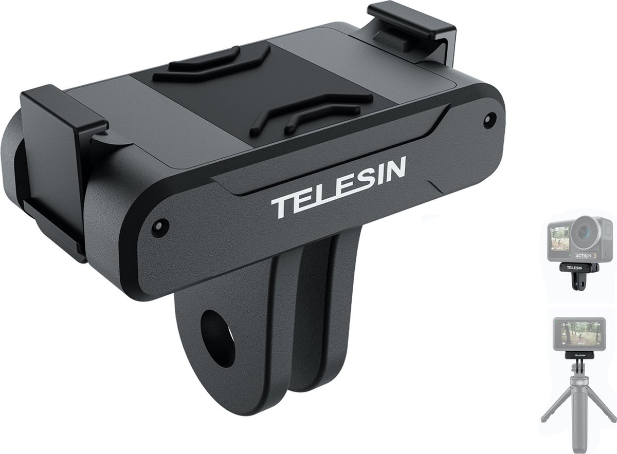 TELESIN Magnetische tweeklauwadapter geschikt voor DJI ACTION 3/4 - Telesin