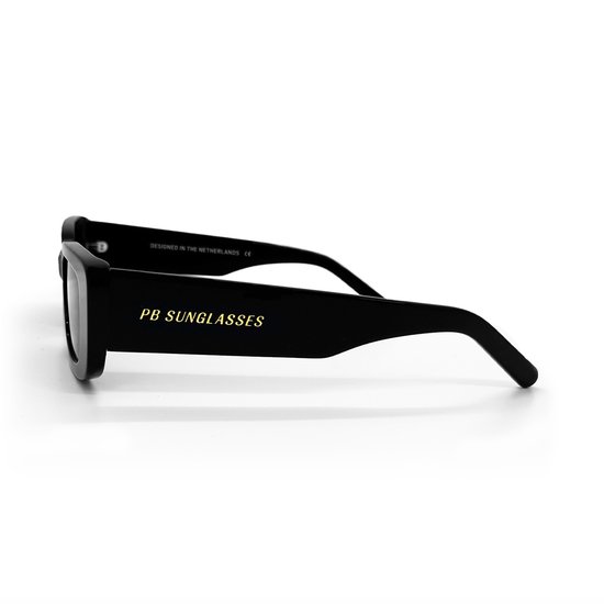 Tijdelijk: 1+1 Gratis Actie - PB Sunglasses - Cody Black. - Zonnebril heren en dames - Gepolariseerd - Stevig 100% acetaat frame - Zwart - Rechthoekige zonnebril — afbeelding 2