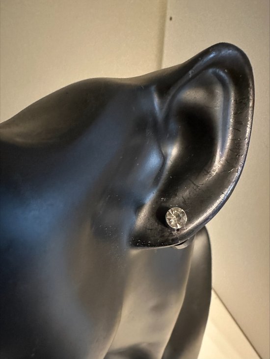 Boucles d'oreilles puces décor strass Magnetiche de 0,5 cm de diamètre