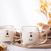 Dubbelwandige latte macchiato-glazen, koffieglas, theeglazen - mokkakopjes , Koffiekopjes , espressokopjes - kopjes - Cappuccino kopjes 2*241 Grams