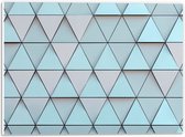 PVC Schuimplaat - Geometrisch Ruit Patroon in Blauwe Kleur - 40x30 cm Foto op PVC Schuimplaat (Met Ophangsysteem)