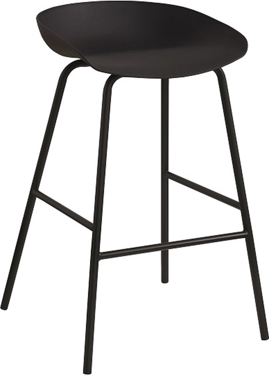 Rousseau Barstoel Anna Zwart – Rousseau – voor keukeneiland - Zithoogte 67 cm – Polypropyleen – Metaal