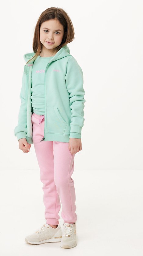 Zip Through Hoodie Meisjes - Licht Groen - Maat 146-152