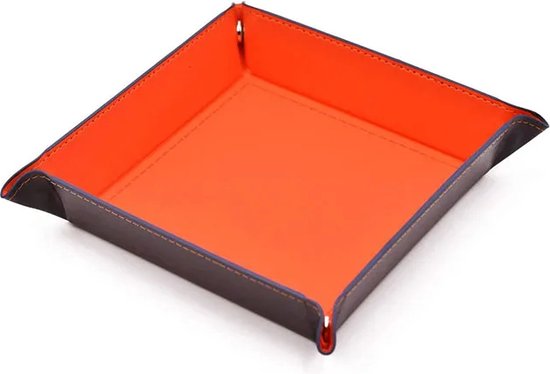 Afbeelding van het spel Leather Folding Dice Tray Oranje