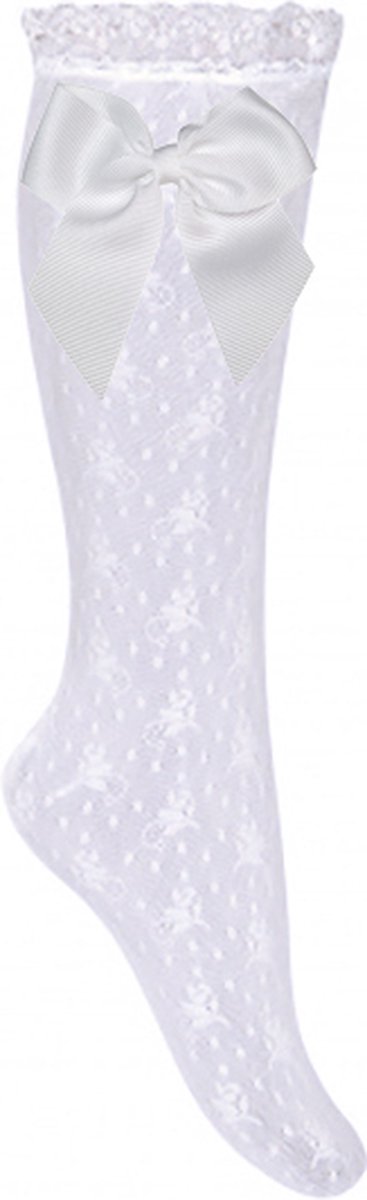 Cóndor Kniekous Lace Met Strik | 4501/2 | Wit | 23-26 | Maat 4