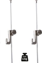 SOFT-RAIL® - Ophangkoord 1,5m (2 Stuks) - Haak 5KG (2 Stuks) - Voor Schilderij ophangsysteem Universeel voor alle merken