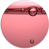Dibond Muurcirkel - Luchtbellen in Roze Water - 60x60 cm Foto op Aluminium Muurcirkel (met ophangsysteem)