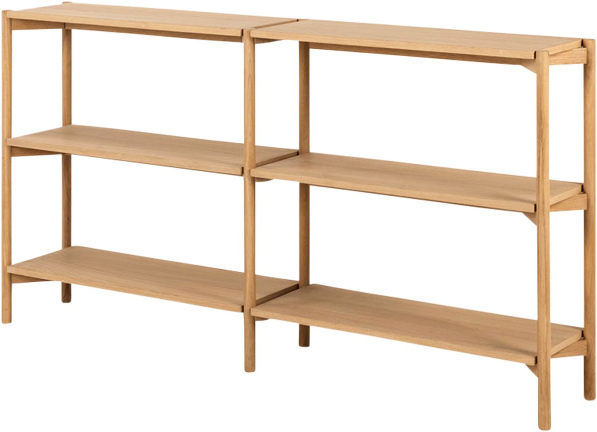 Lisomme Floris Houten Boekenkast - Open Kast - Wandkast - 3 Planken - Massief Eikenhouten Poten - Scandinavisch - 169 x 30 x 88,4 cm