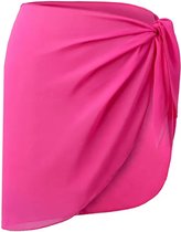 ASTRADAVI Pareo - Mini Sarong - Dames Strandkledding Omslagdoek - 180 x 50 cm - Roze Fuchsia