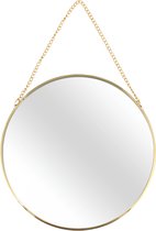 Hang spiegel SAINT BARTZ met metalen ketting - Goud - 20 cm - hangspiegel - Industriële spiegel