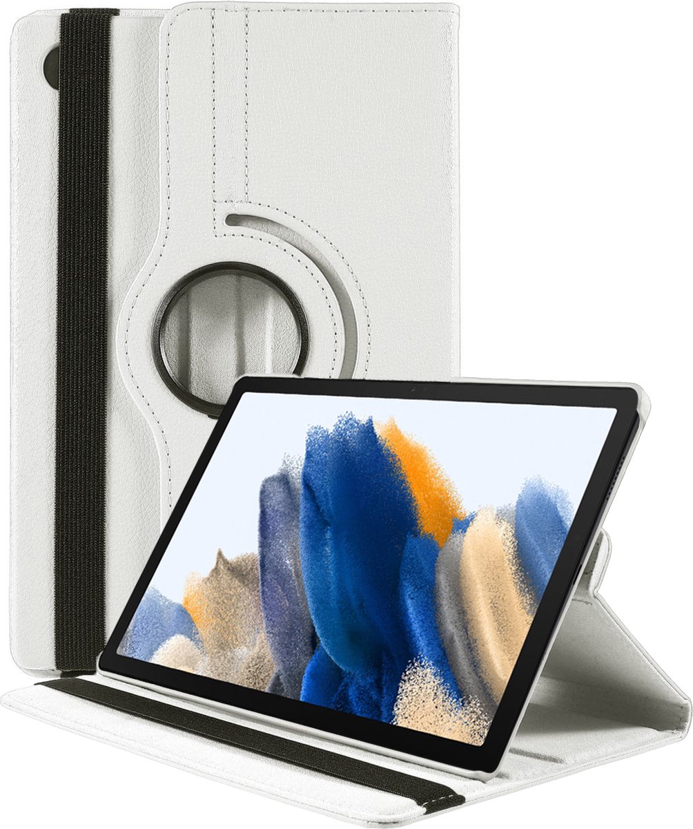Arara Hoes Geschikt voor Samsung Galaxy Tab A8 - (2021/2022) 10.5 inch - 360° draaibaar - tablethoes - Wit