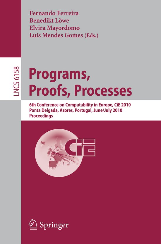 Programs Proofs Processes | 9783642139611 | Boeken | bol