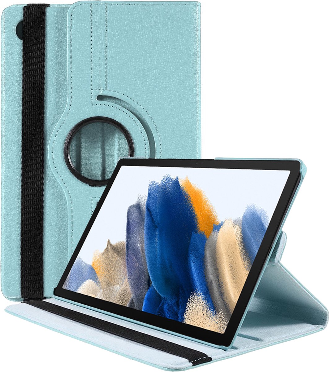 Arara Hoes Geschikt voor Samsung Galaxy Tab A8 - (2021/2022) 10.5 inch - 360° draaibaar - tablethoes - Licht Blauw