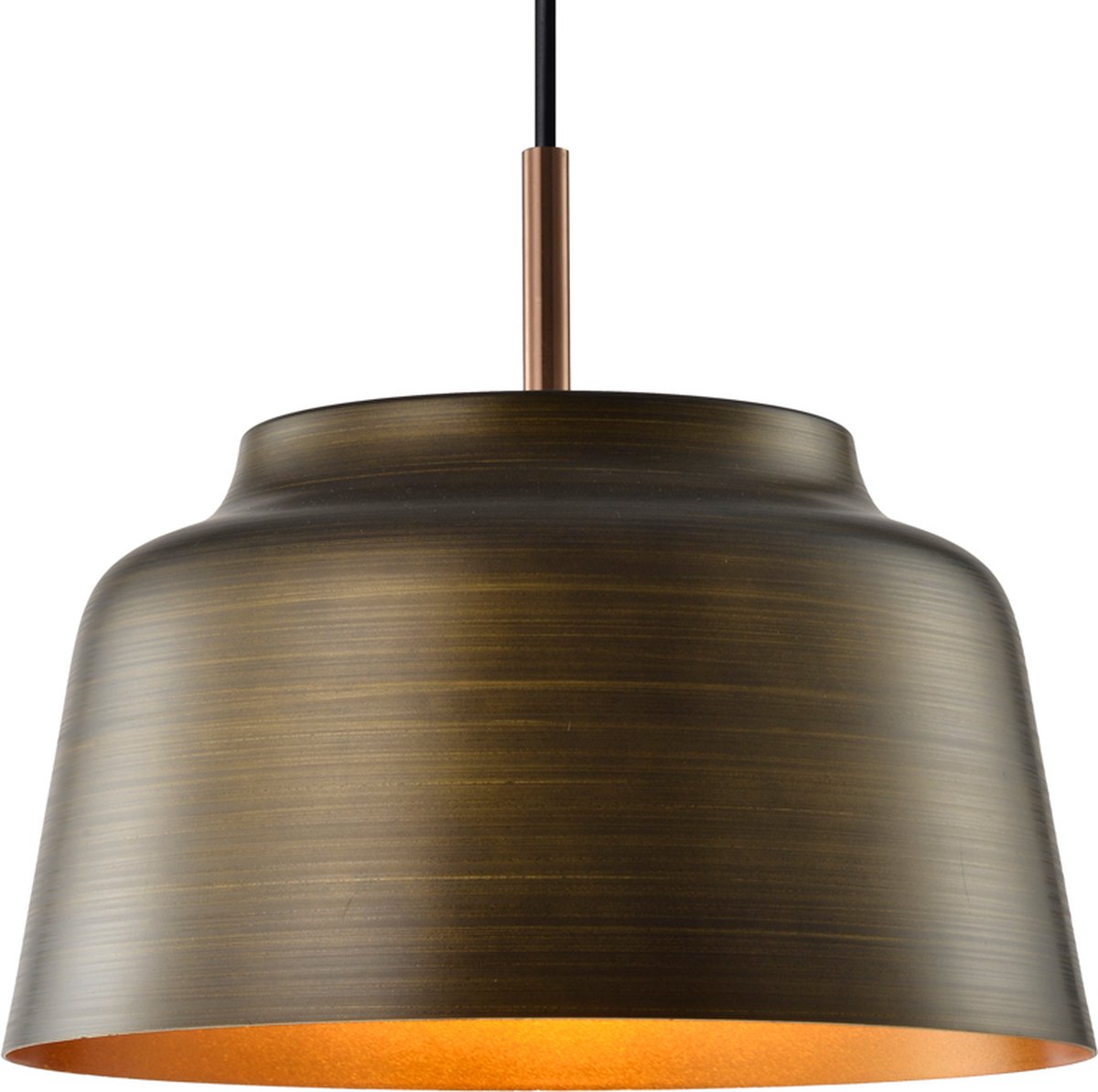 Moderne hanglamp zwart met goudkleurige binnenzijde “ New York