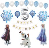 Loha- party ® Ballons de décoration d'anniversaire sur le Thema de la Frozen -Ballon en aluminium numéro 5 -Elsa-Anna-0laf-Party package in Frozen Thema-Ballons en aluminium