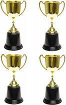 Prijsbeker/trofee met handvatten - 4x - goud - kunststof - 23 cm