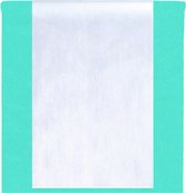 Feest tafelkleed met tafelloper op rol - azuurblauw/wit - 10 meter
