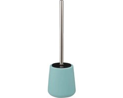 5Five Toilet/wc-borstel in houder - polyresin/metaal - ijsblauw - 40 cm